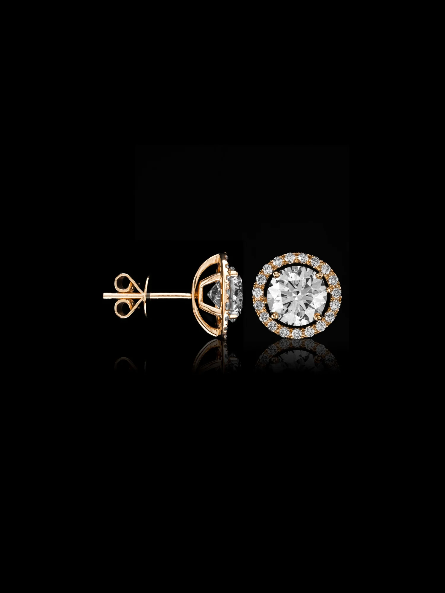 "OneHalo™" Earrings in 18k yellow gold, photo 4