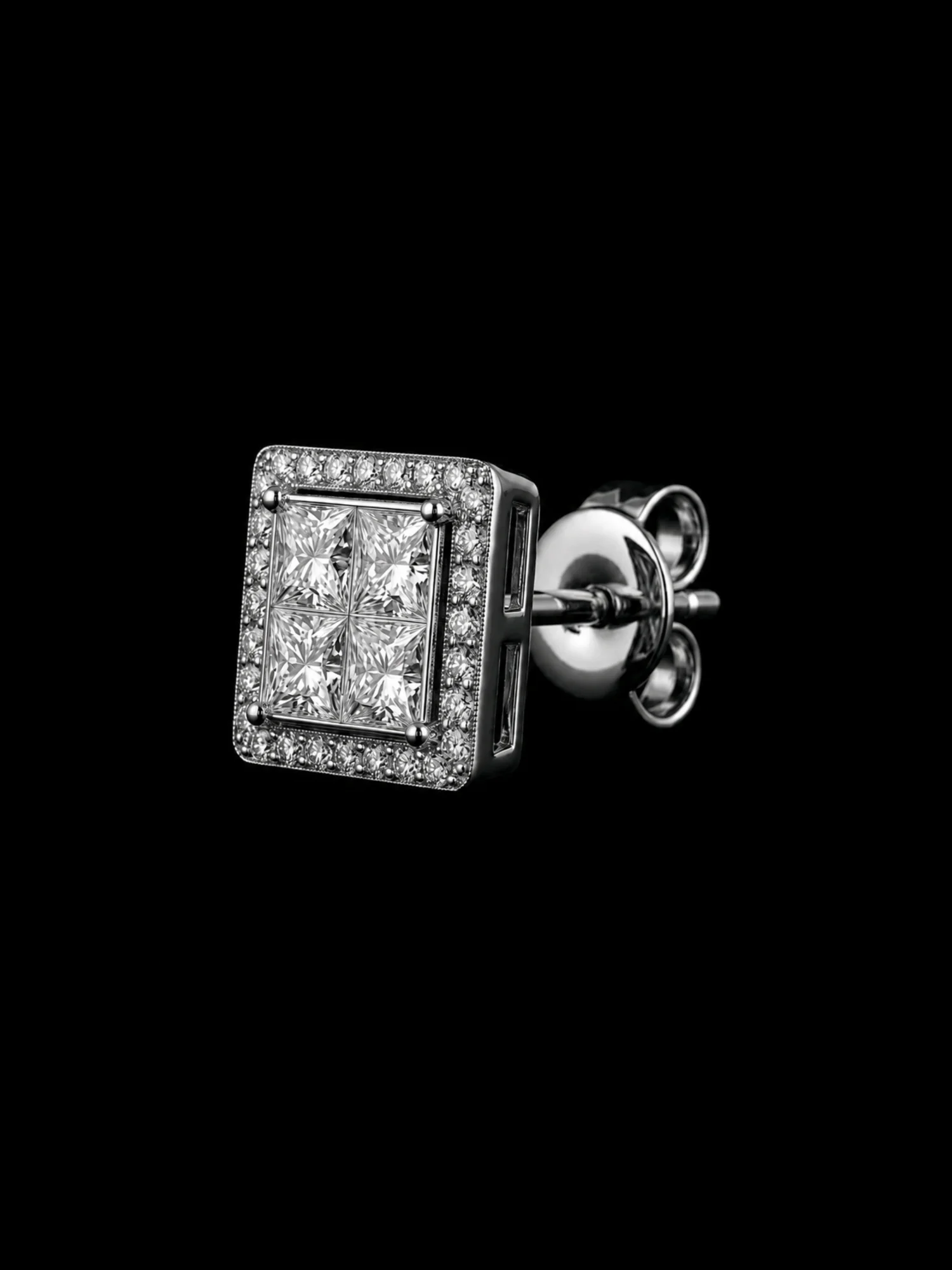 "PrincessAmour™" Earrings in 18k white gold, photo 4