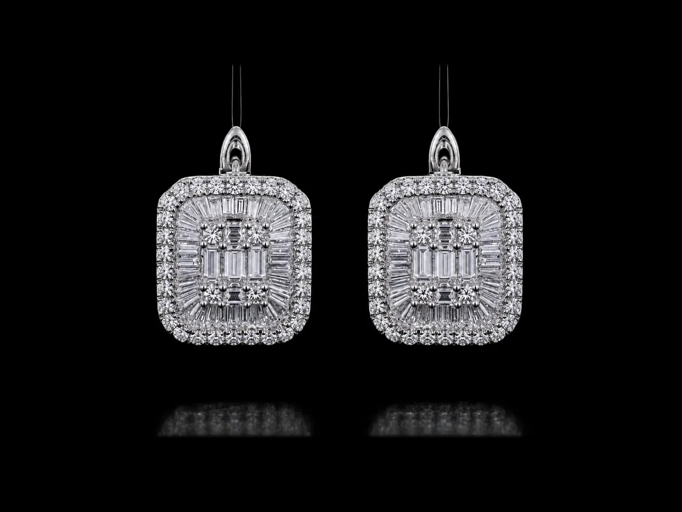 Earrings "RadiantCluster™" – White gold
