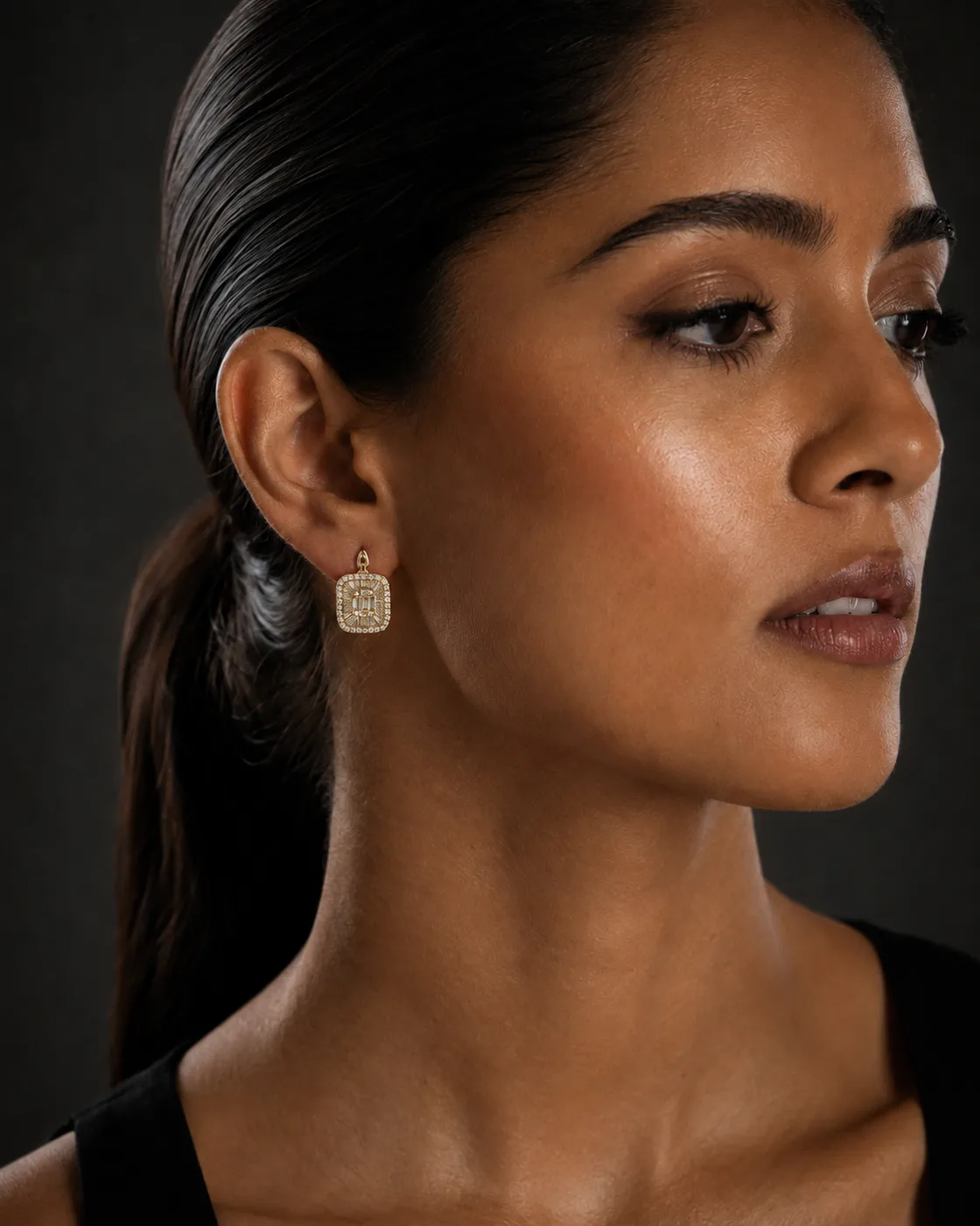 Earrings "RadiantCluster™" in yellow gold, photo 2