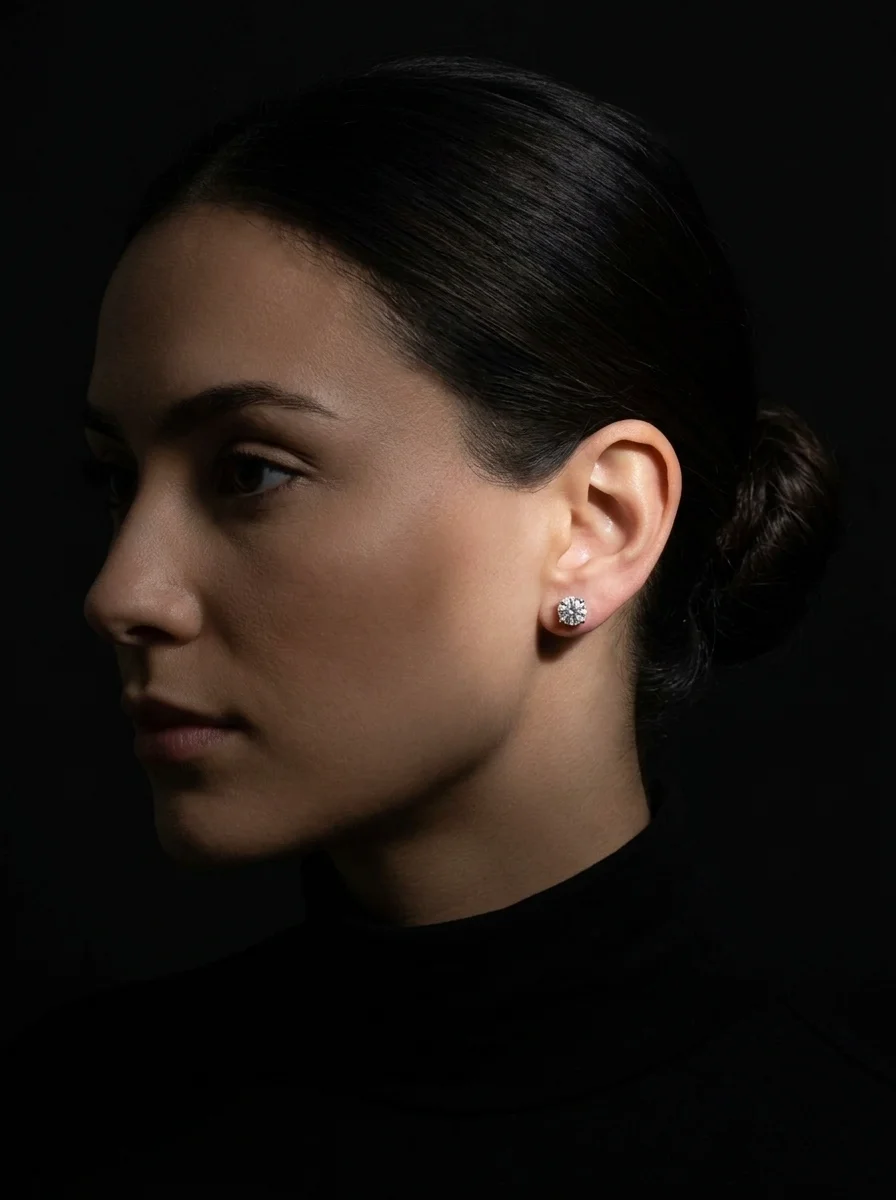 Single™ 0.50ct Earrings in white gold, photo 4