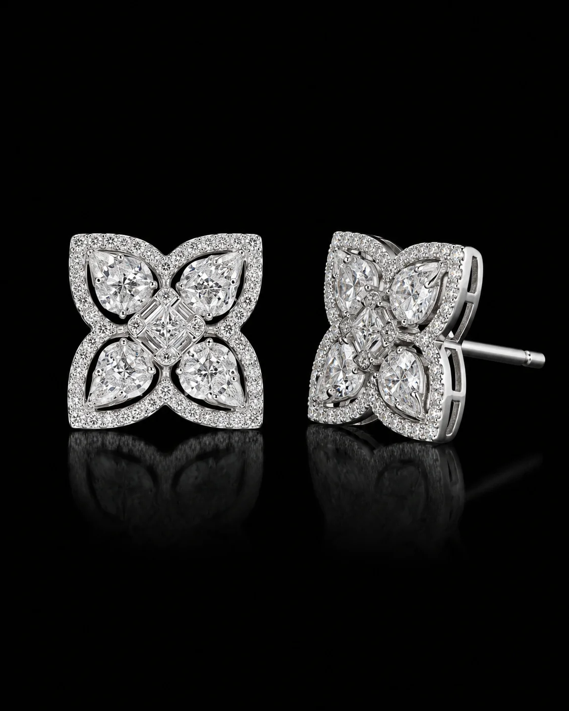 "SparkleBlossom™" Earrings in 18k white gold, photo 3