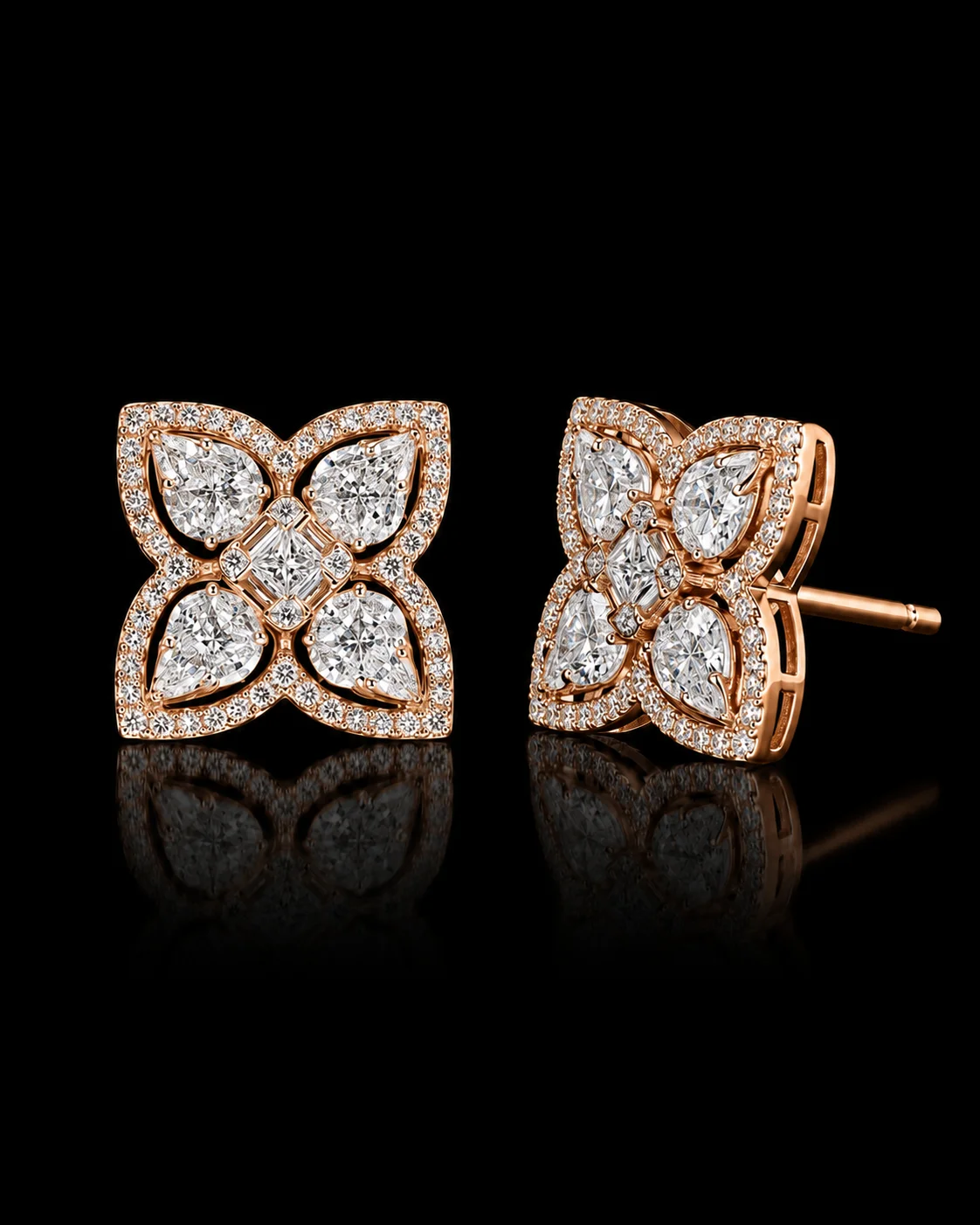 "SparkleBlossom™" Earrings in 18k rose gold, photo 3