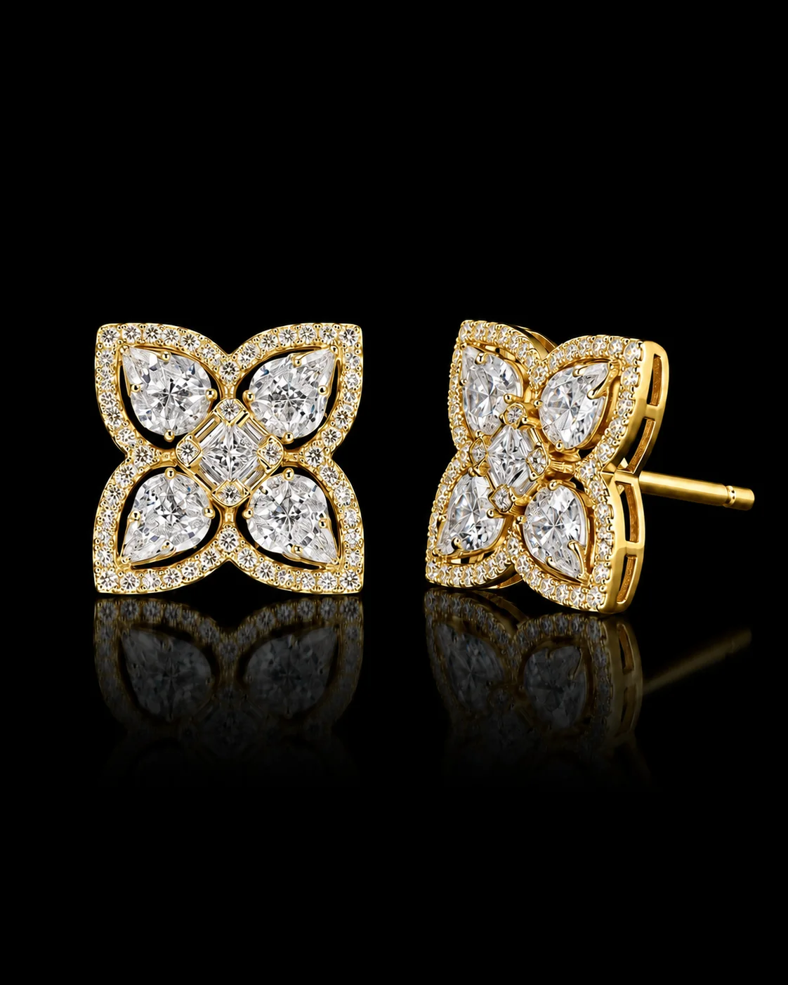 "SparkleBlossom™" Earrings in 18k yellow gold, photo 3