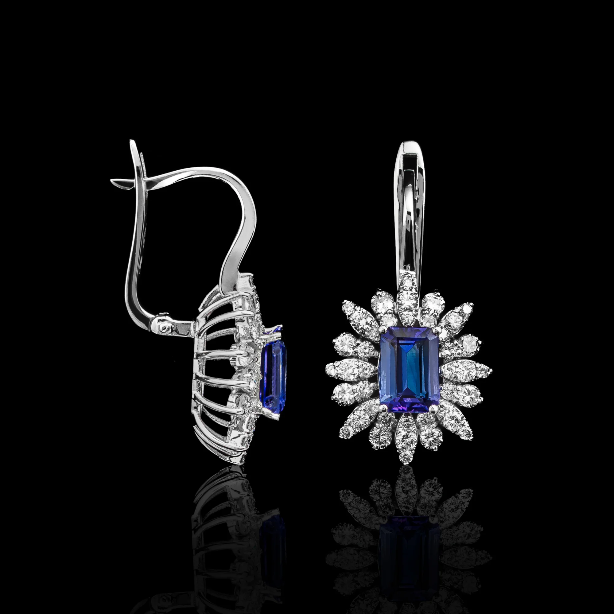 TANZANITE Earrings in 18k white gold, photo 3