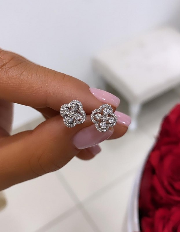 "TrèfleDeLuxe™" Earrings in white gold, photo 4