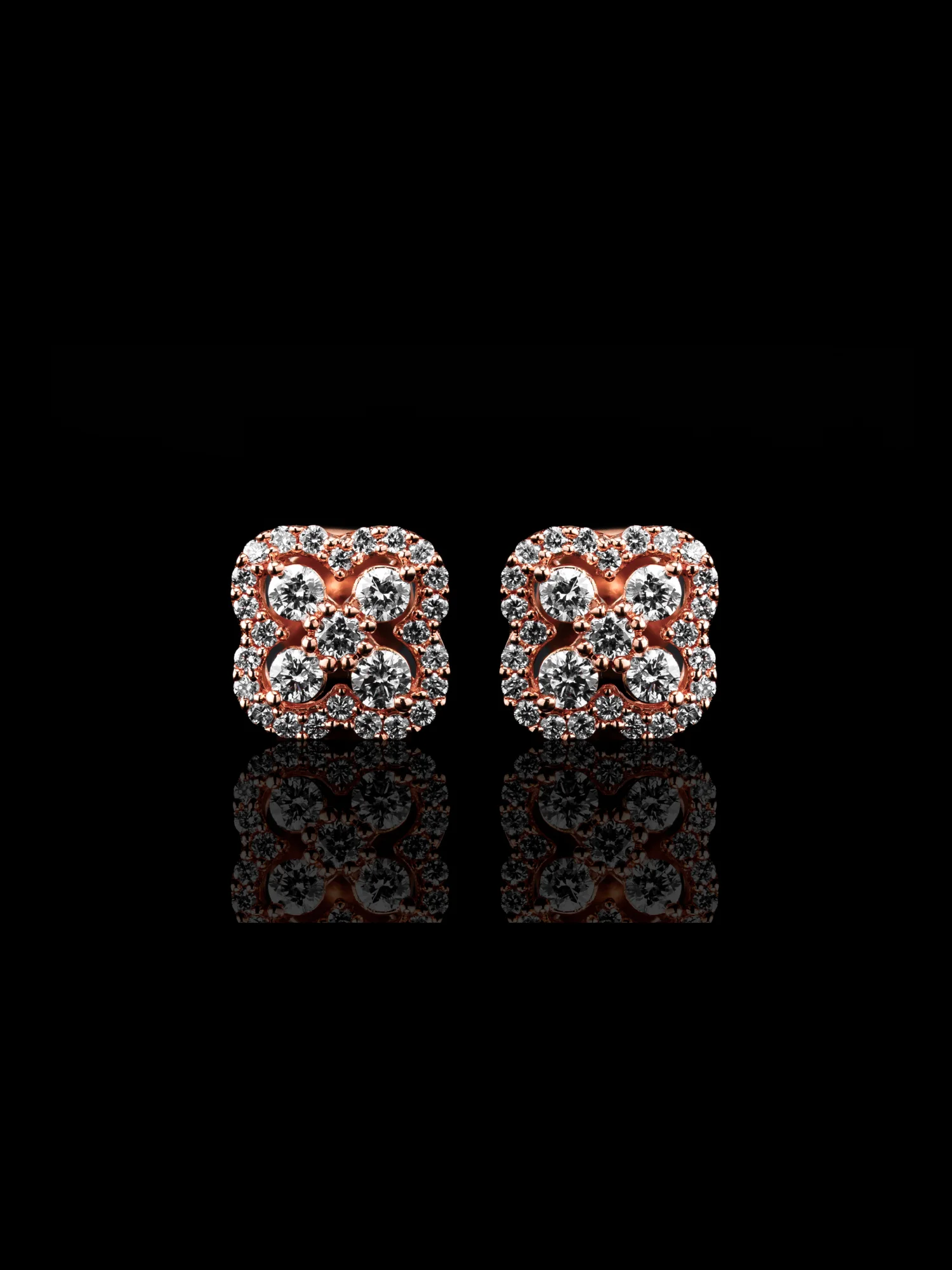 "TrèfleDeLuxe™" Earrings – Rose gold 18k