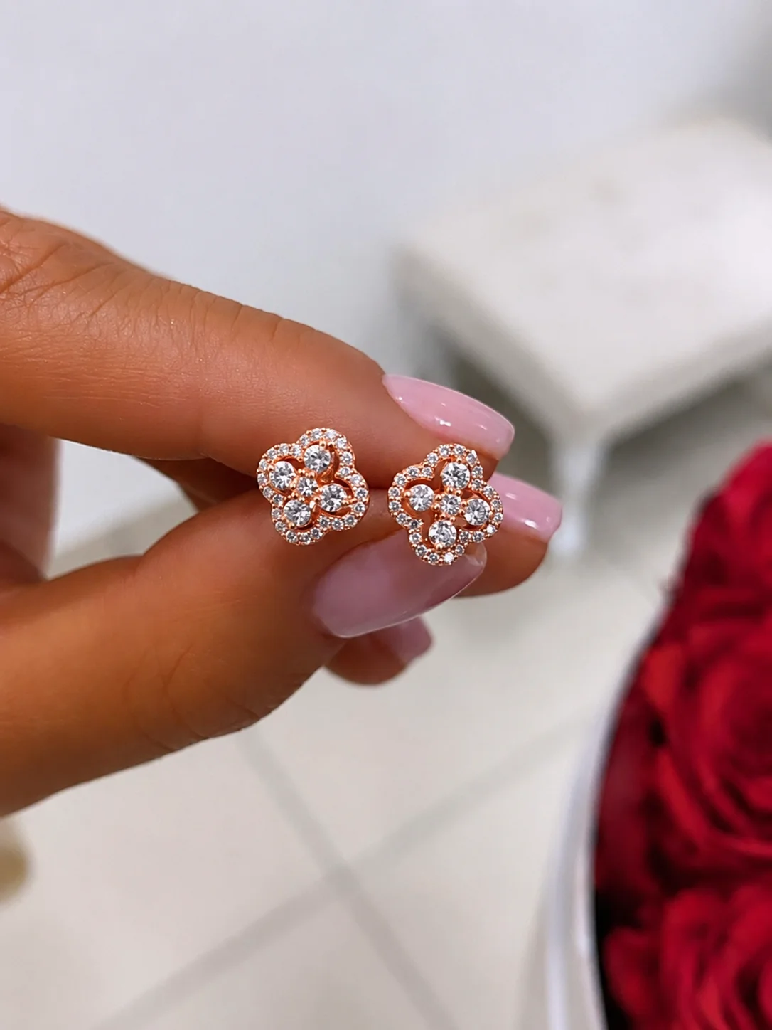 "TrèfleDeLuxe™" Earrings in 18k rose gold, photo 4
