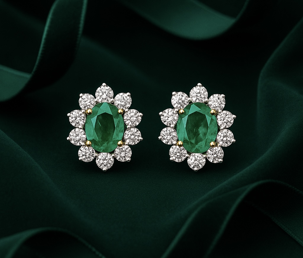 "VerdeExquisite™" Earrings in 18k white gold, photo 3