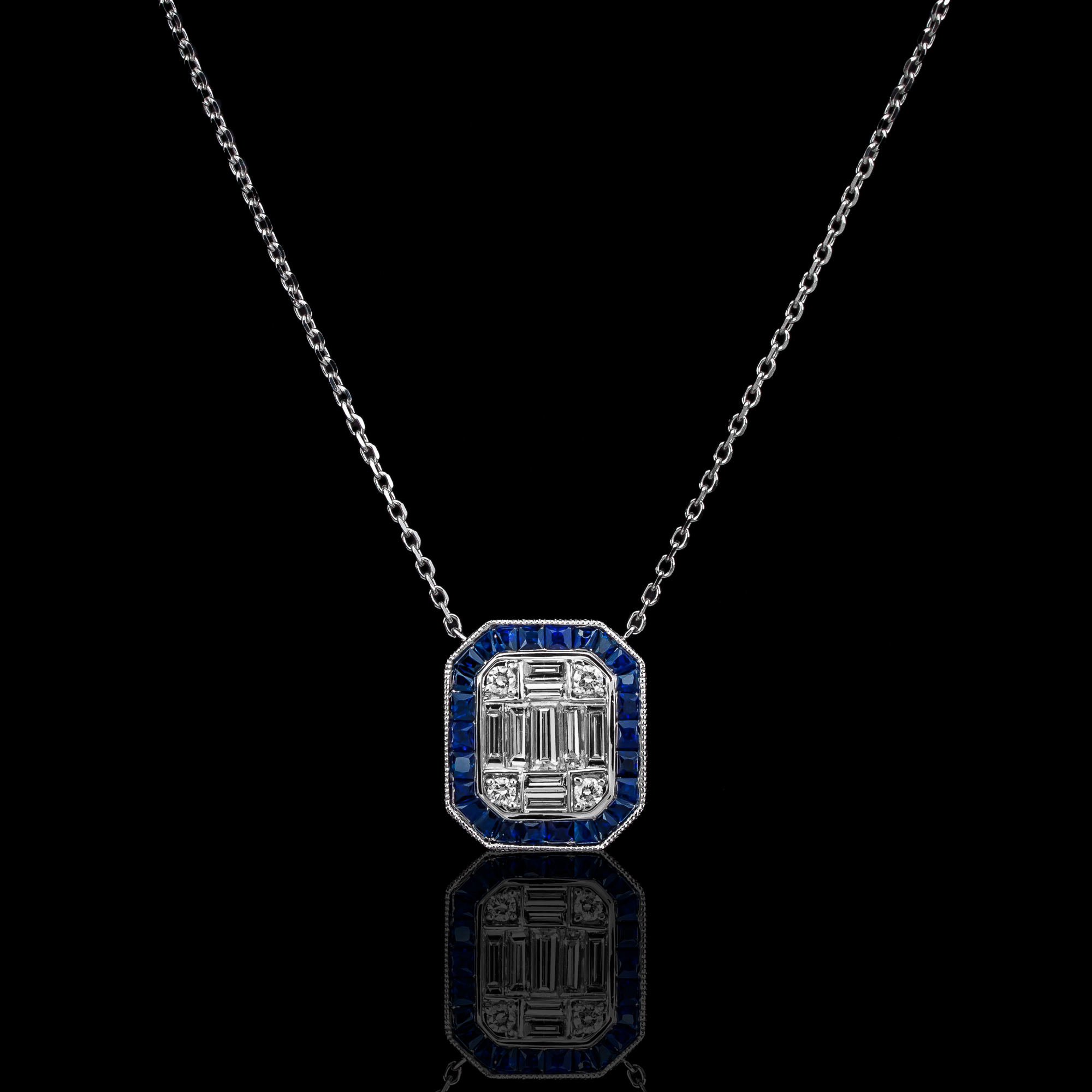 BlueSapphire™ Necklace in white gold, photo 3