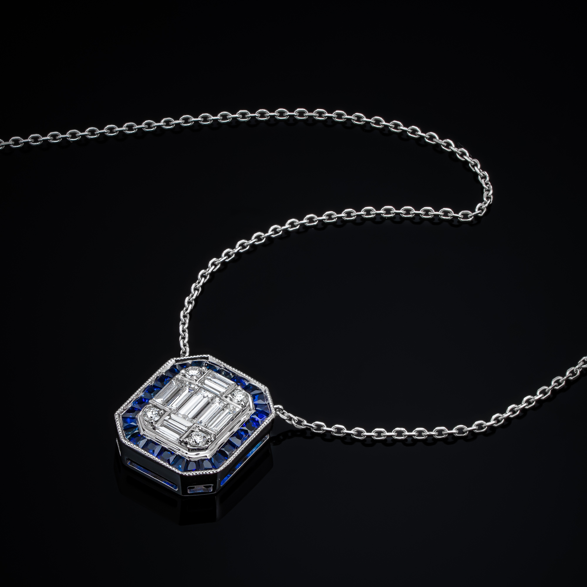 BlueSapphire™ Necklace in white gold, photo 4