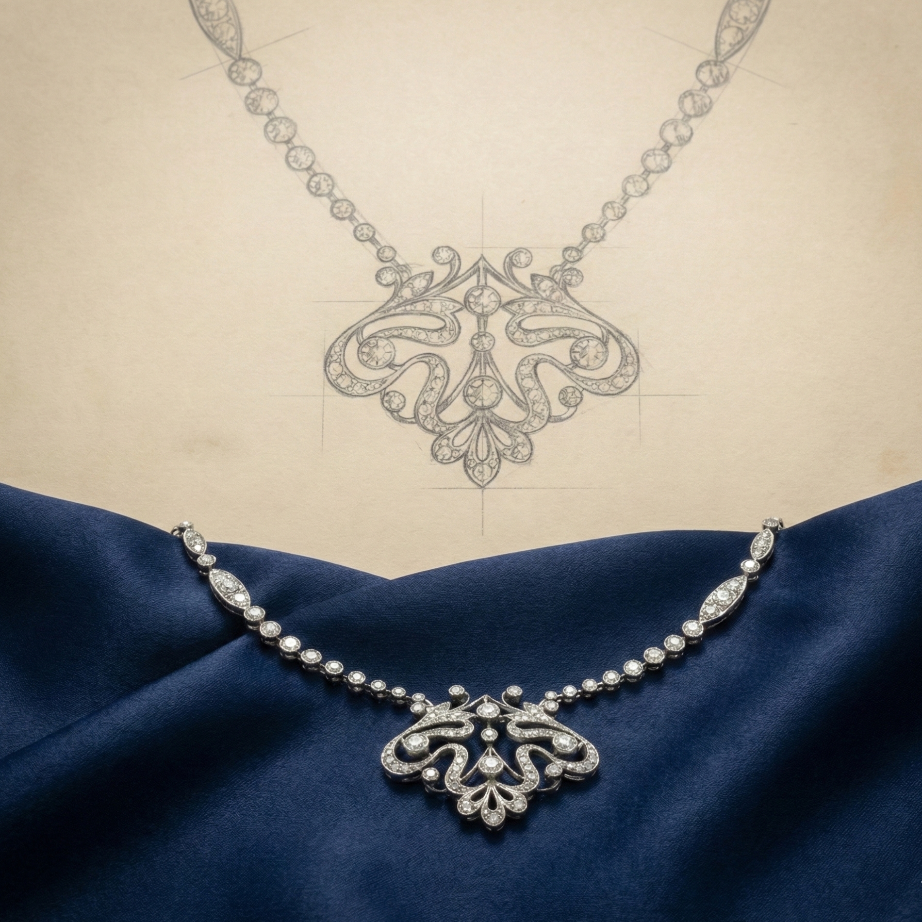 BridalMajesty™ Necklace in 18k white gold and platinum, photo 4