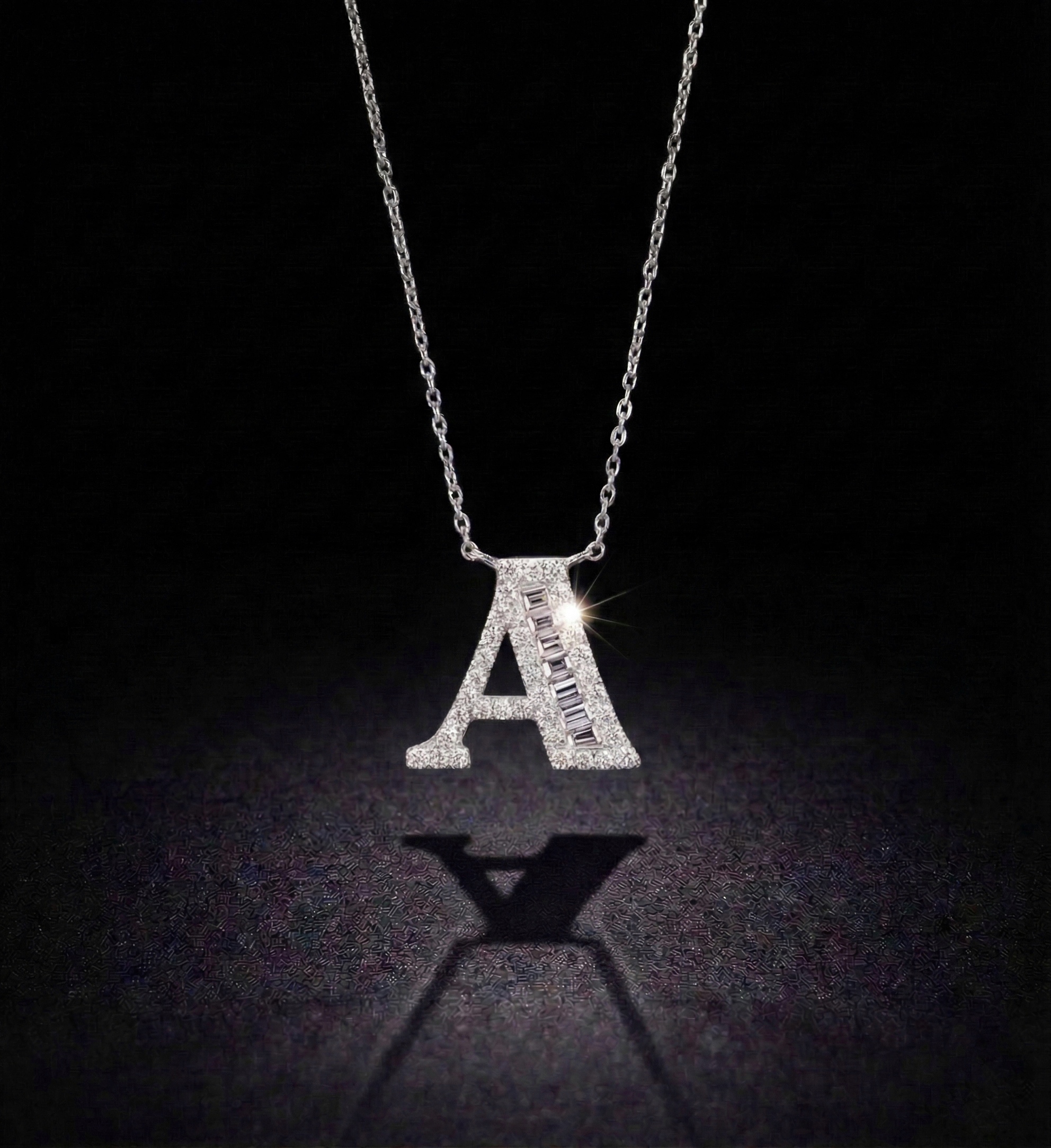 A Letter Necklace "Collier Première Lettre™" in 18k white gold, photo 4
