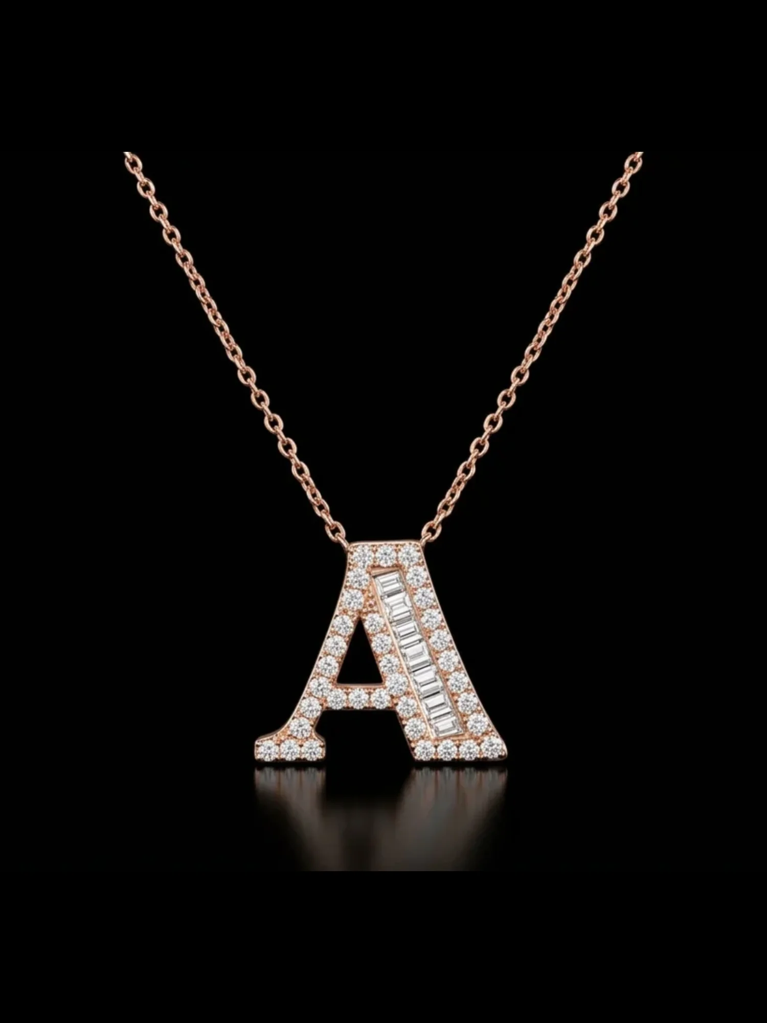 A Letter Necklace "Collier Première Lettre™" – Rose gold 18k