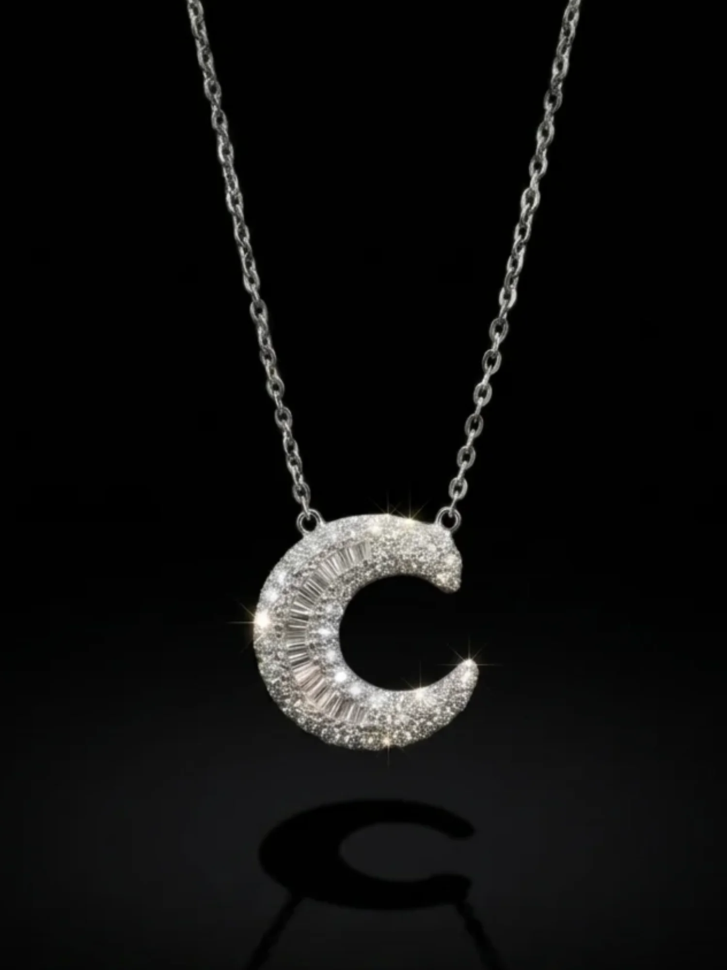 Letter C Necklace "Collier Première Lettre™" – White gold 18k