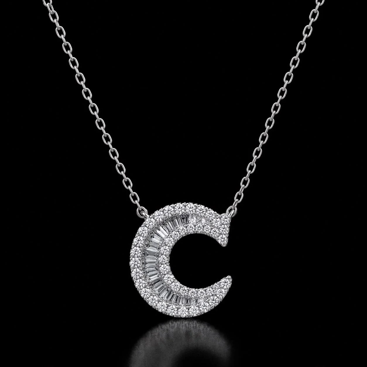 Letter C Necklace "Collier Première Lettre™" – White gold 18k