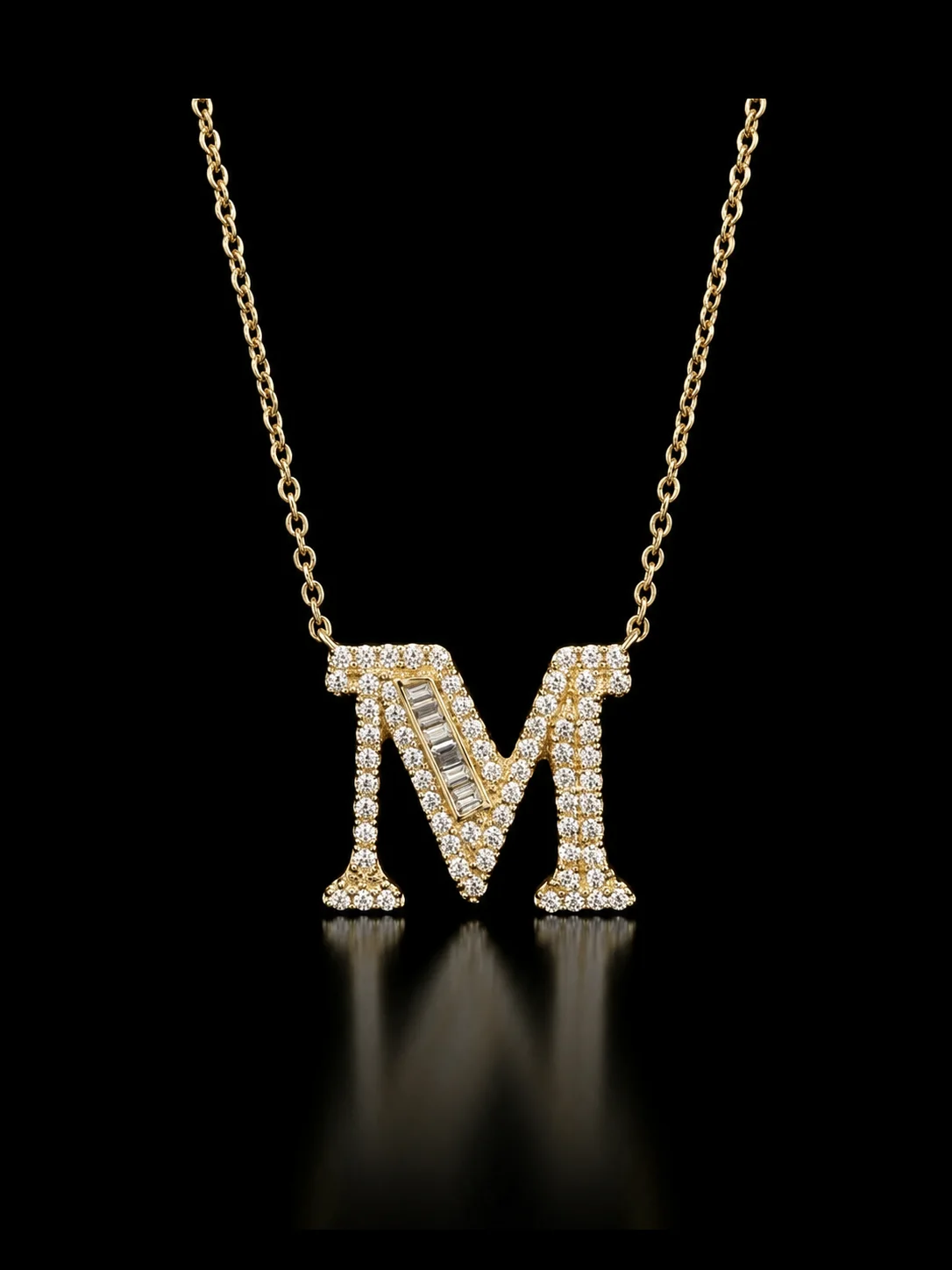 M Letter Necklace "Collier Première Lettre™" – Yellow gold 18k