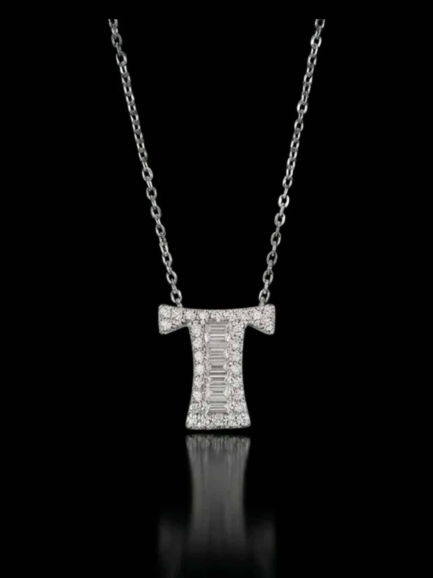 Letter T Necklace "Collier Première Lettre™" – White gold
