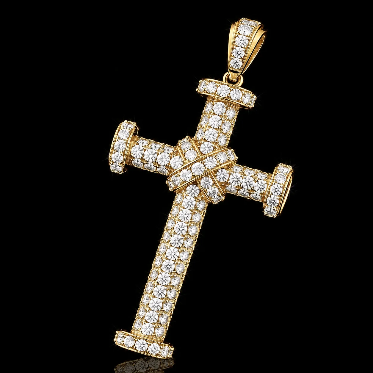 Cross necklace with diamonds "CruzMyFaith™" in yellow gold, photo 2