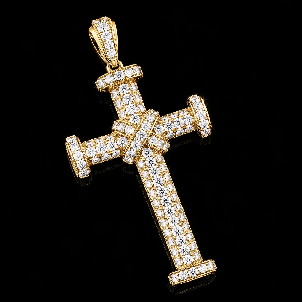 Cross necklace with diamonds "CruzMyFaith™" in yellow gold, photo 3