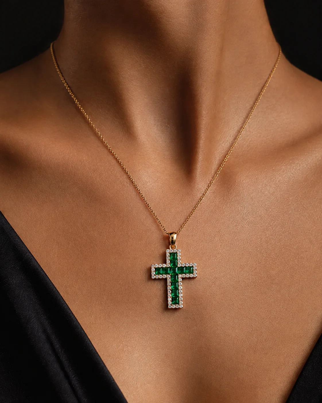 Necklace "EmeraldGrace™" in yellow gold, photo 2