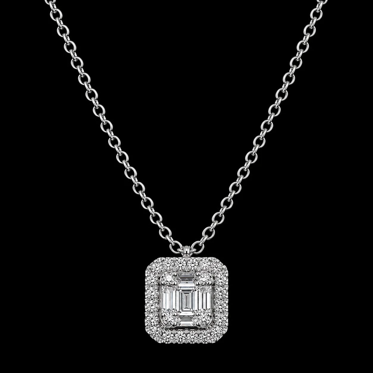 "InvisibleCarat™" Baby Necklace – White gold 18k