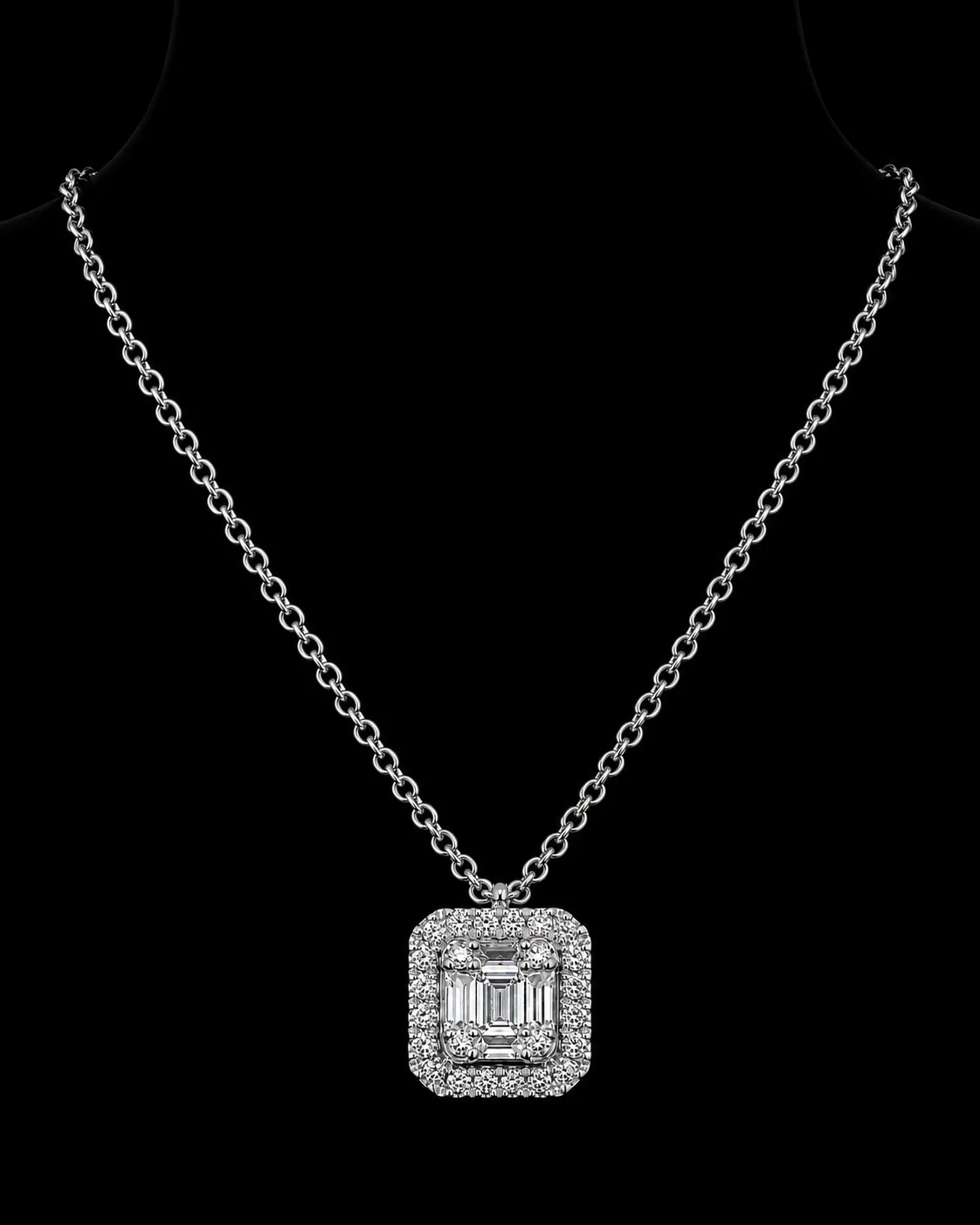 "InvisibleCarat™" Baby Necklace in 18k white gold, photo 5