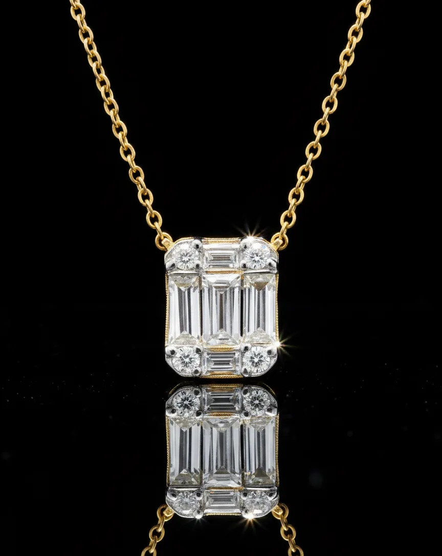 "InvisibleIconic™" Necklace in 18k white and yellow gold, photo 3