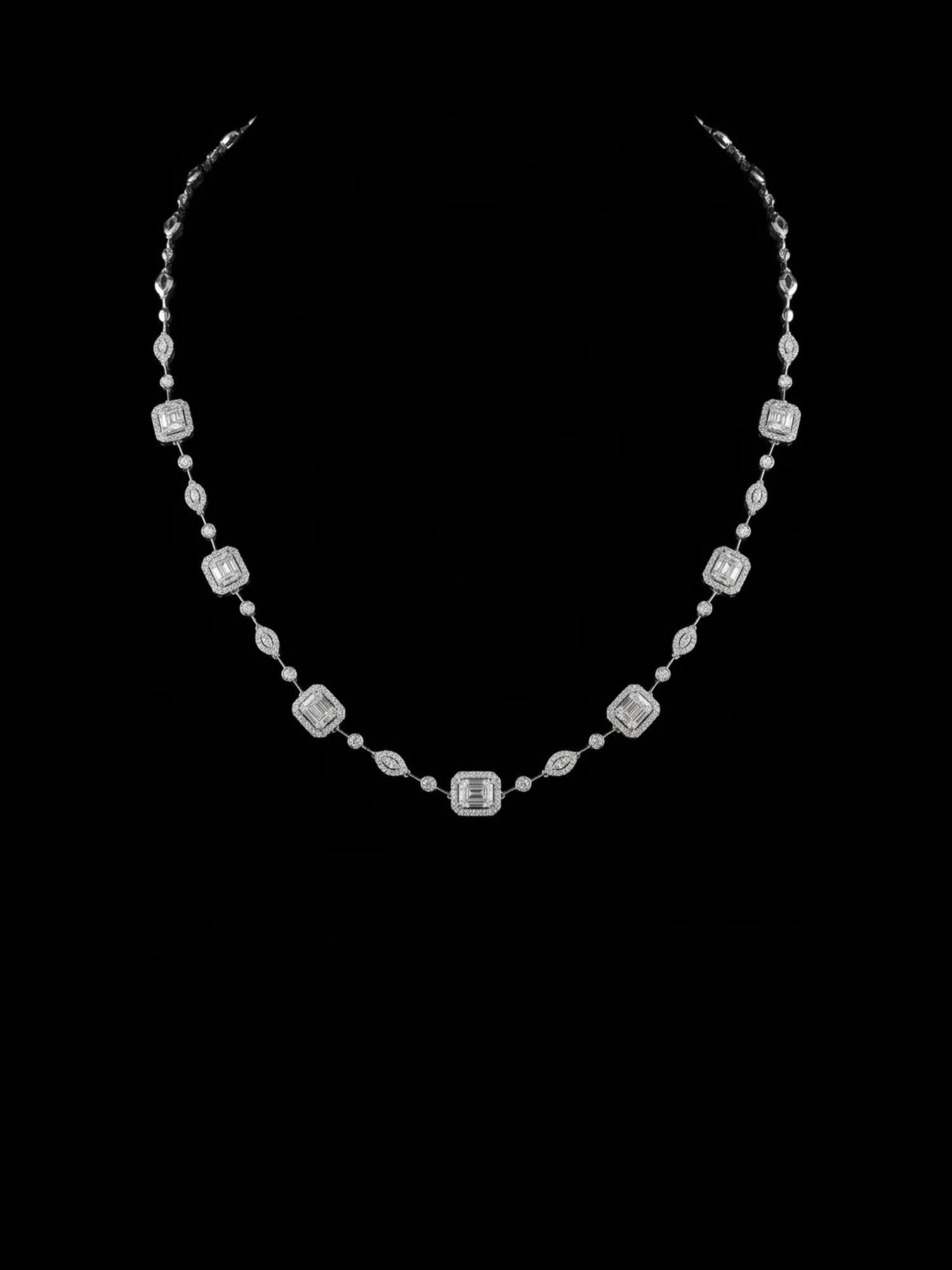 "Invisible™" Necklace 3.00 ct – White gold 18k
