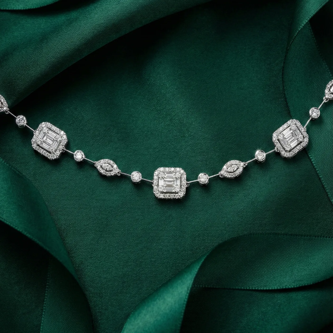 "Invisible™" Necklace 3.00 ct in 18k white gold, photo 8