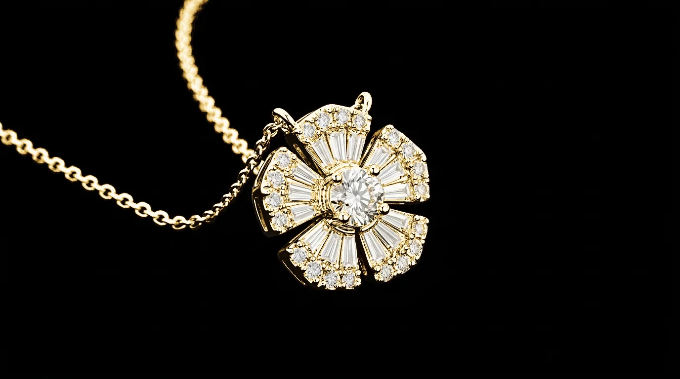 "MysticFloral™" Necklace in 18k yellow gold, photo 2