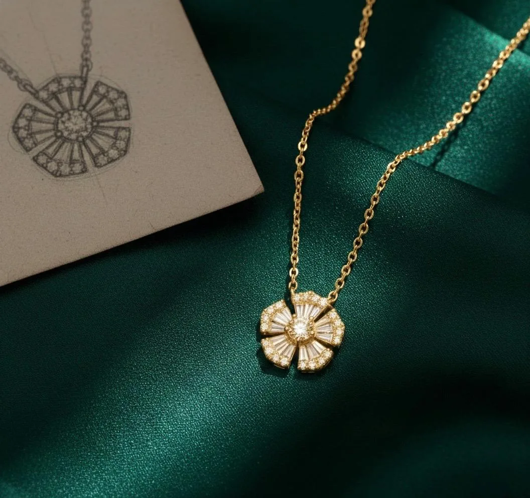 "MysticFloral™" Necklace in 18k yellow gold, photo 4