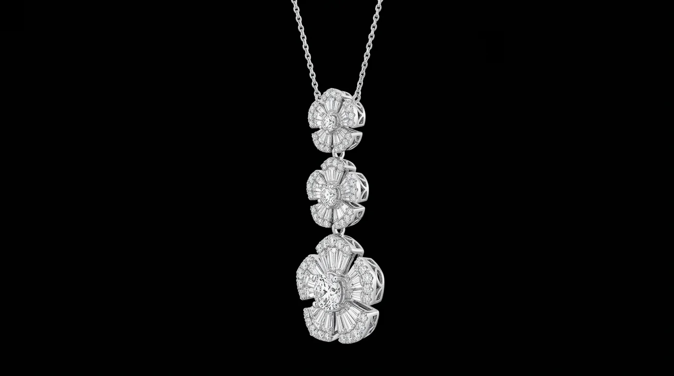 Necklace "MysticFloral™" in 18k white gold, photo 4
