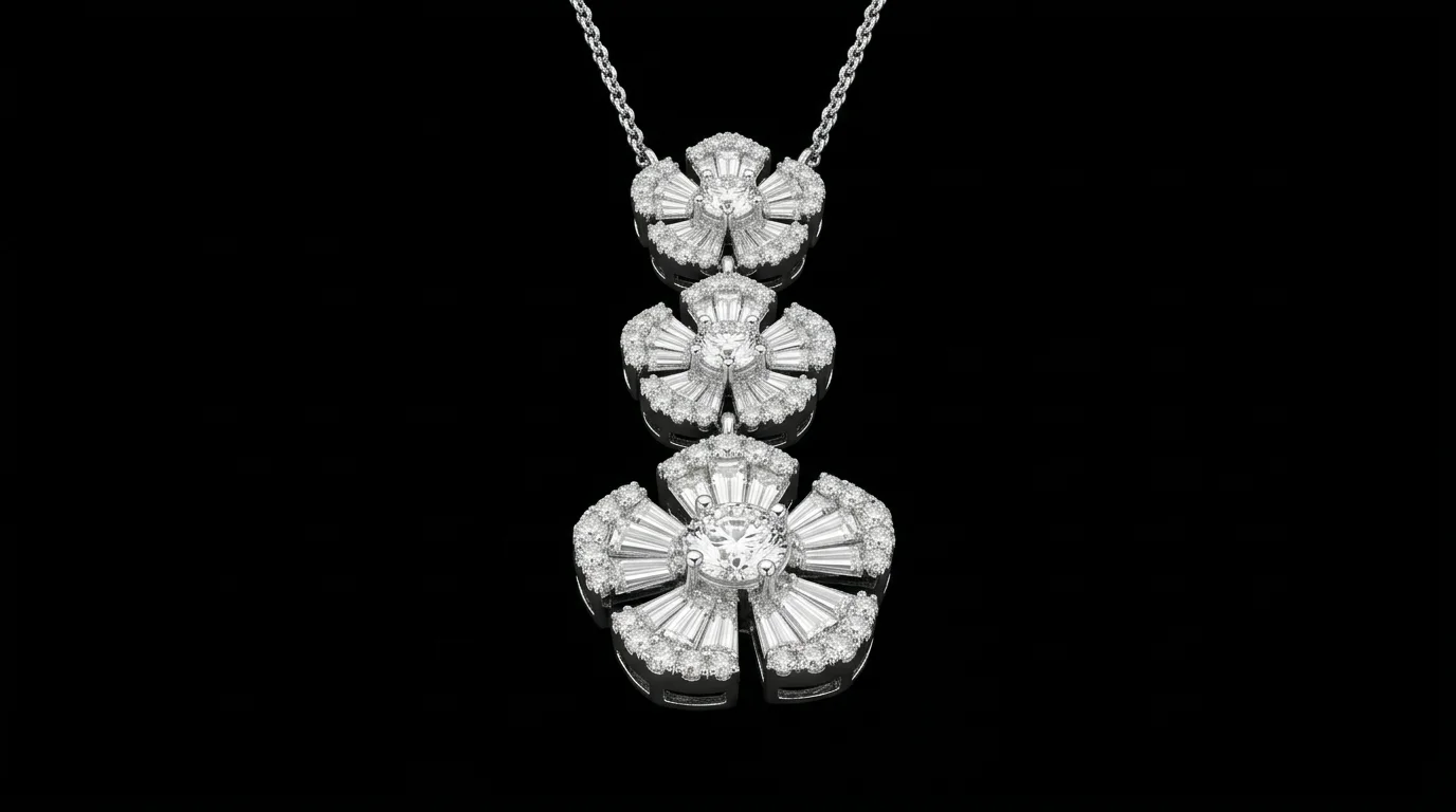 Necklace "MysticFloral™" in 18k white gold, photo 5