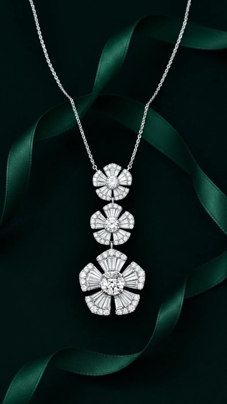 Necklace "MysticFloral™" in 18k white gold, photo 6
