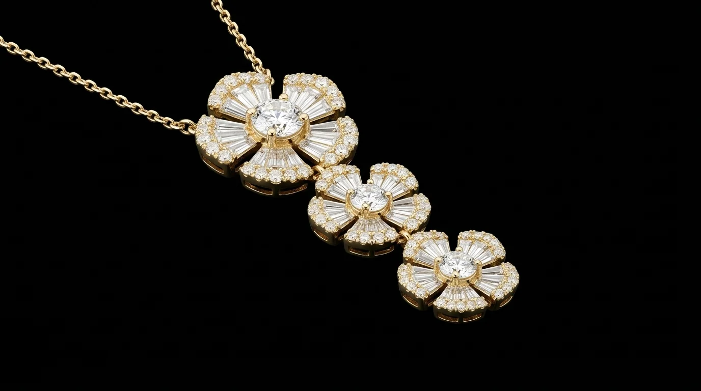 "MysticFloral™" Necklace in 18k yellow gold, photo 2