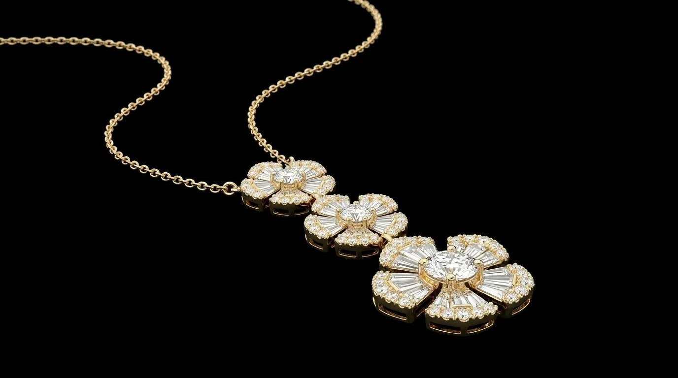 "MysticFloral™" Necklace in 18k yellow gold, photo 3