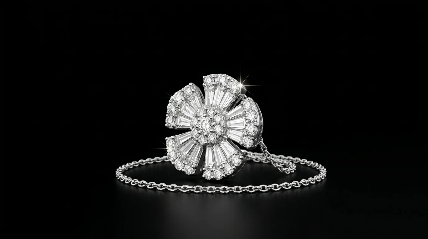 "MysticFloral™" Necklace in 18k white gold, photo 4