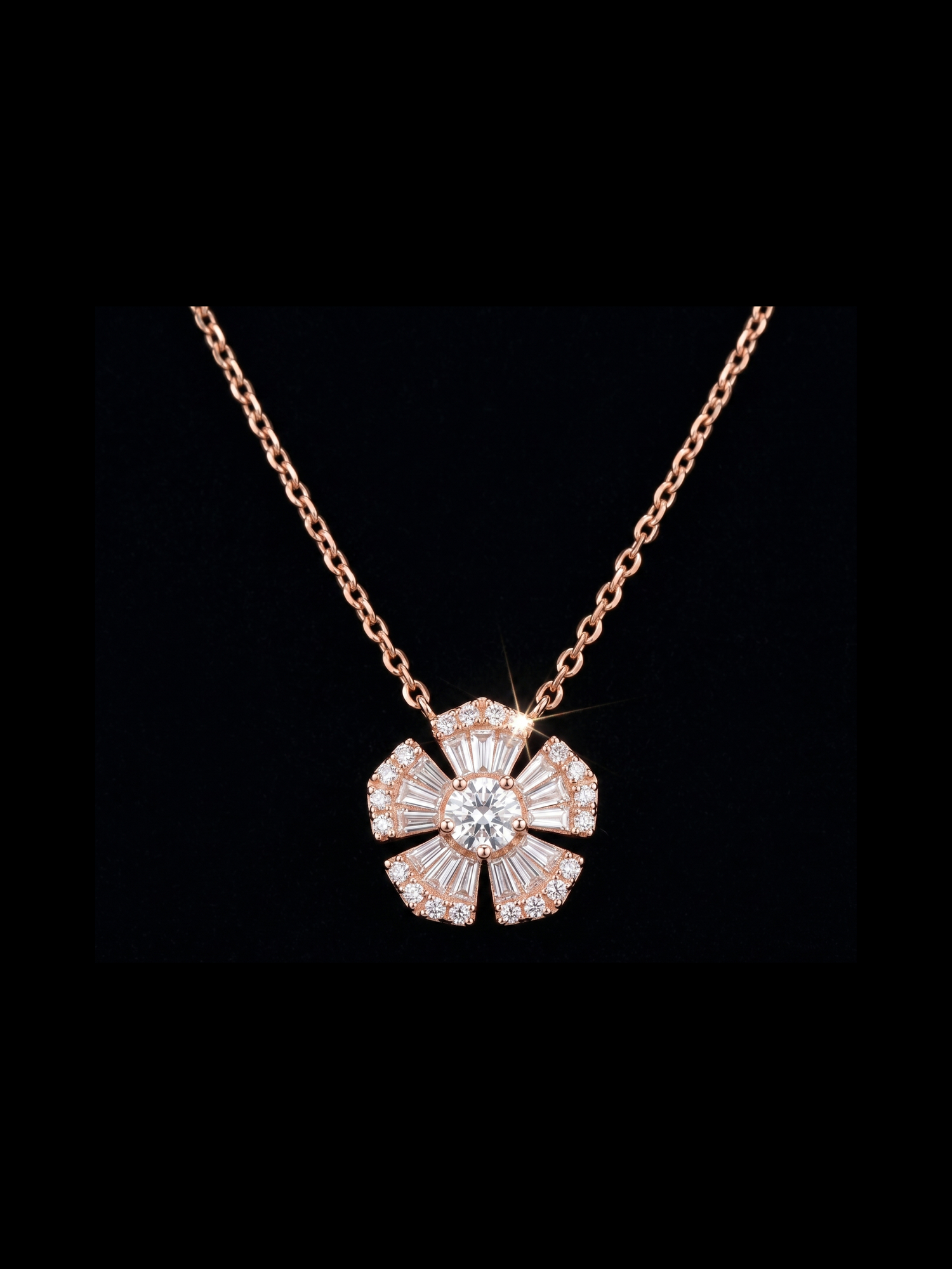 "MysticFloral™" Necklace in 18k rose gold, product view
