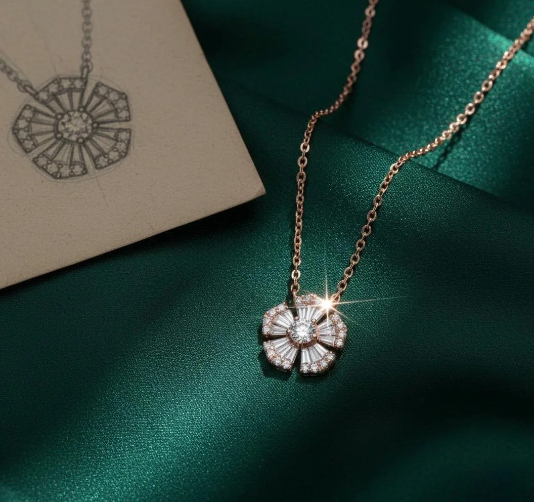 "MysticFloral™" Necklace in 18k rose gold, photo 4