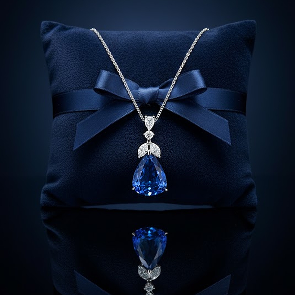 "BlueEternity™" Necklace in 18k white gold, photo 6