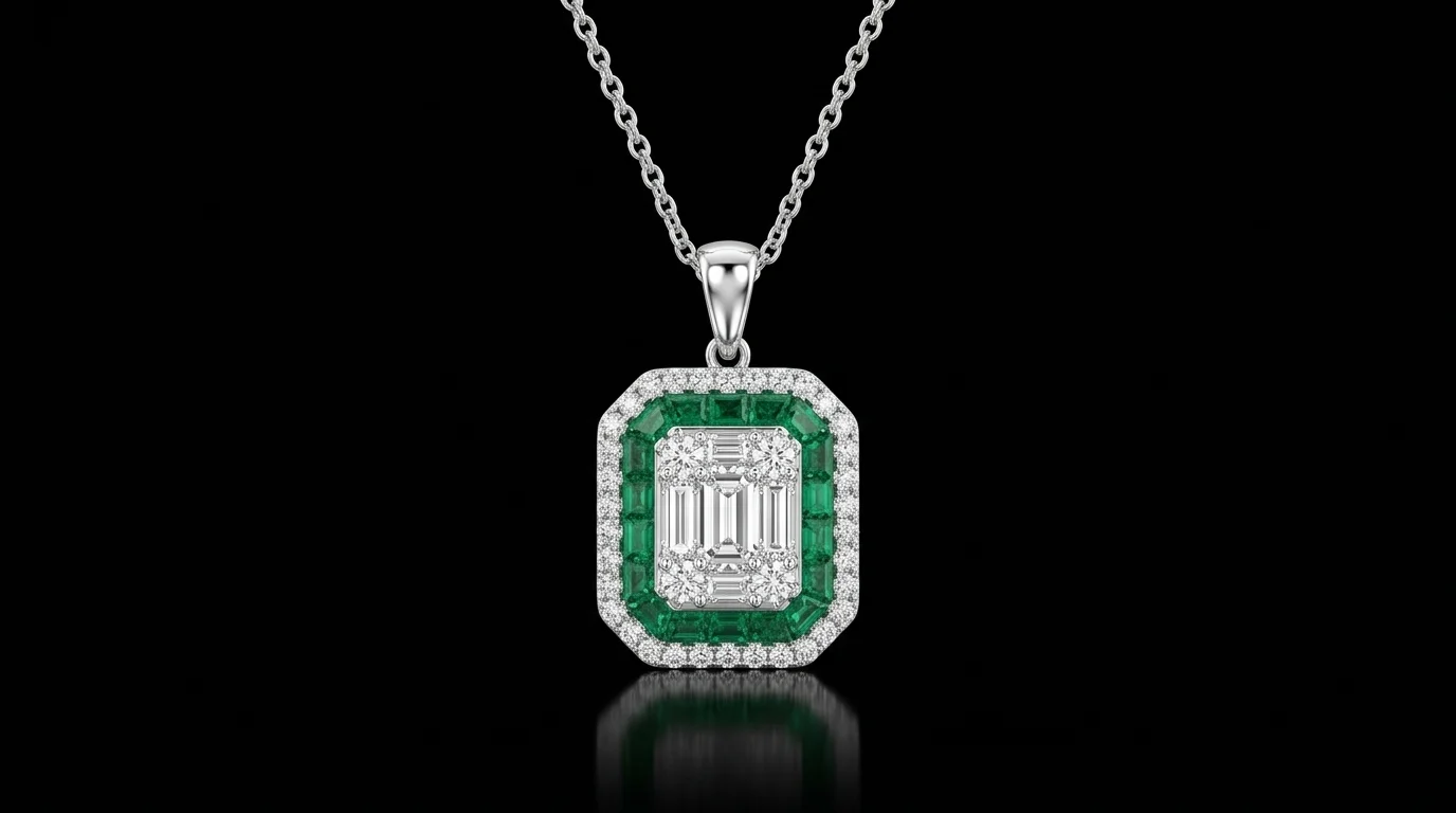"EmeraldVogue™" Necklace in white gold, photo 2