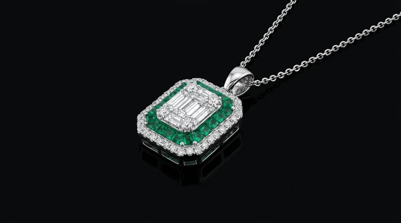 "EmeraldVogue™" Necklace in white gold, photo 6