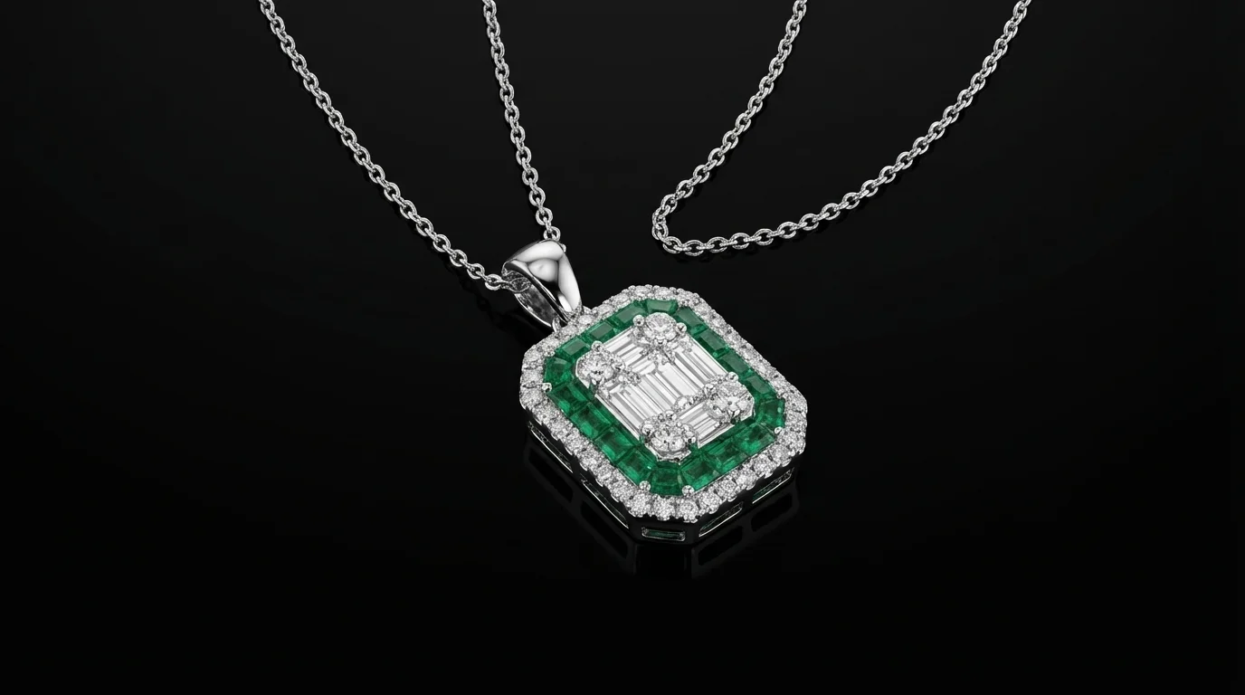 "EmeraldVogue™" Necklace in white gold, photo 7