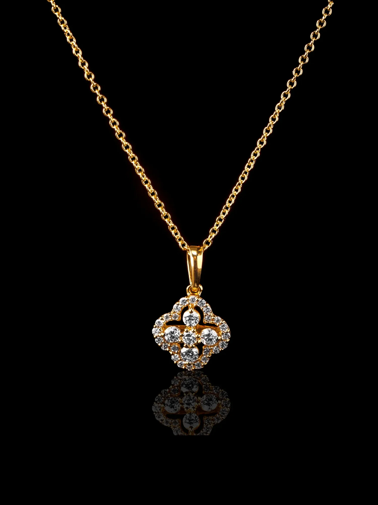 "TrèfleDeLuxe™" Necklace – Yellow gold 18k