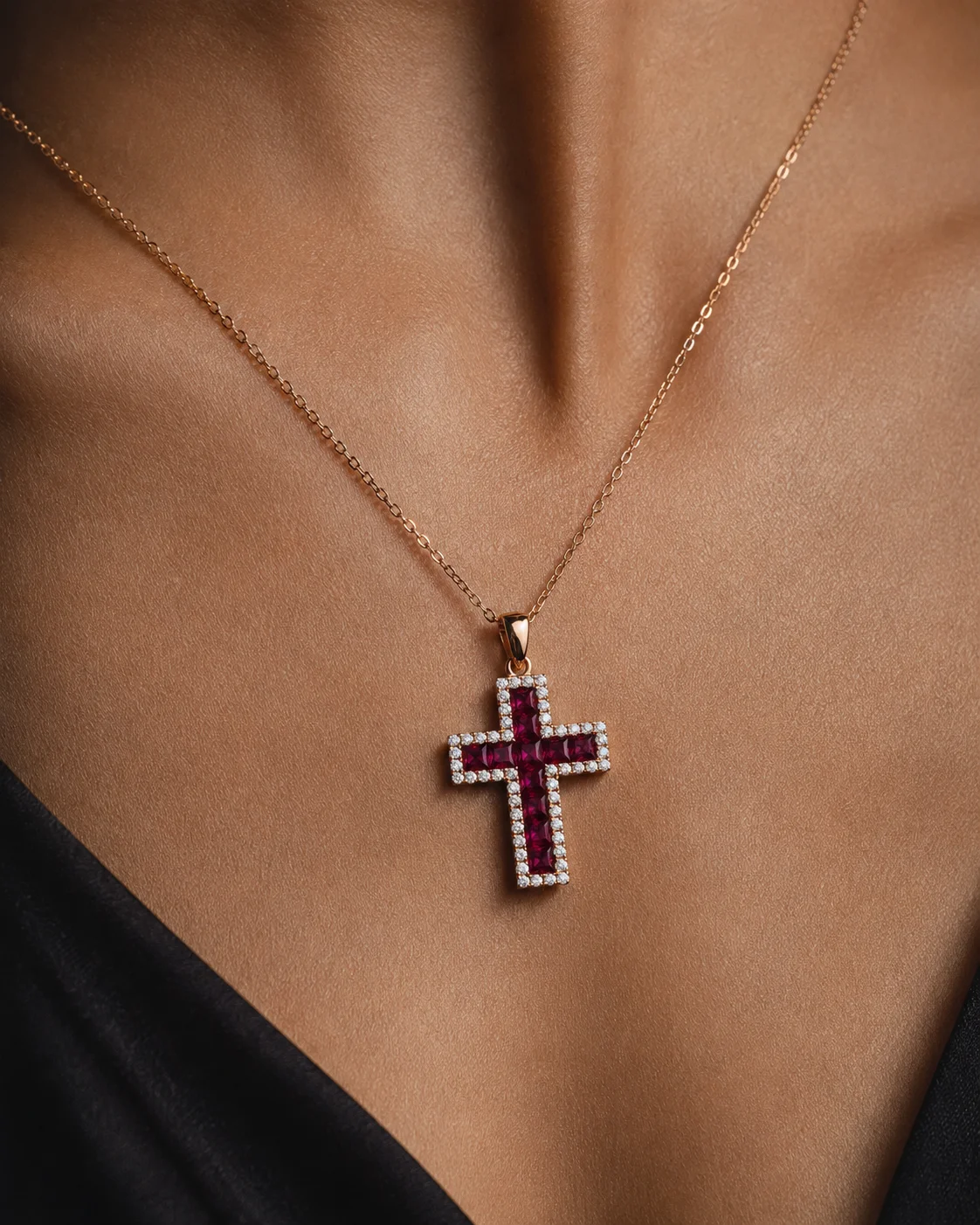 "RubyGrace™" Necklace in pink gold, photo 2