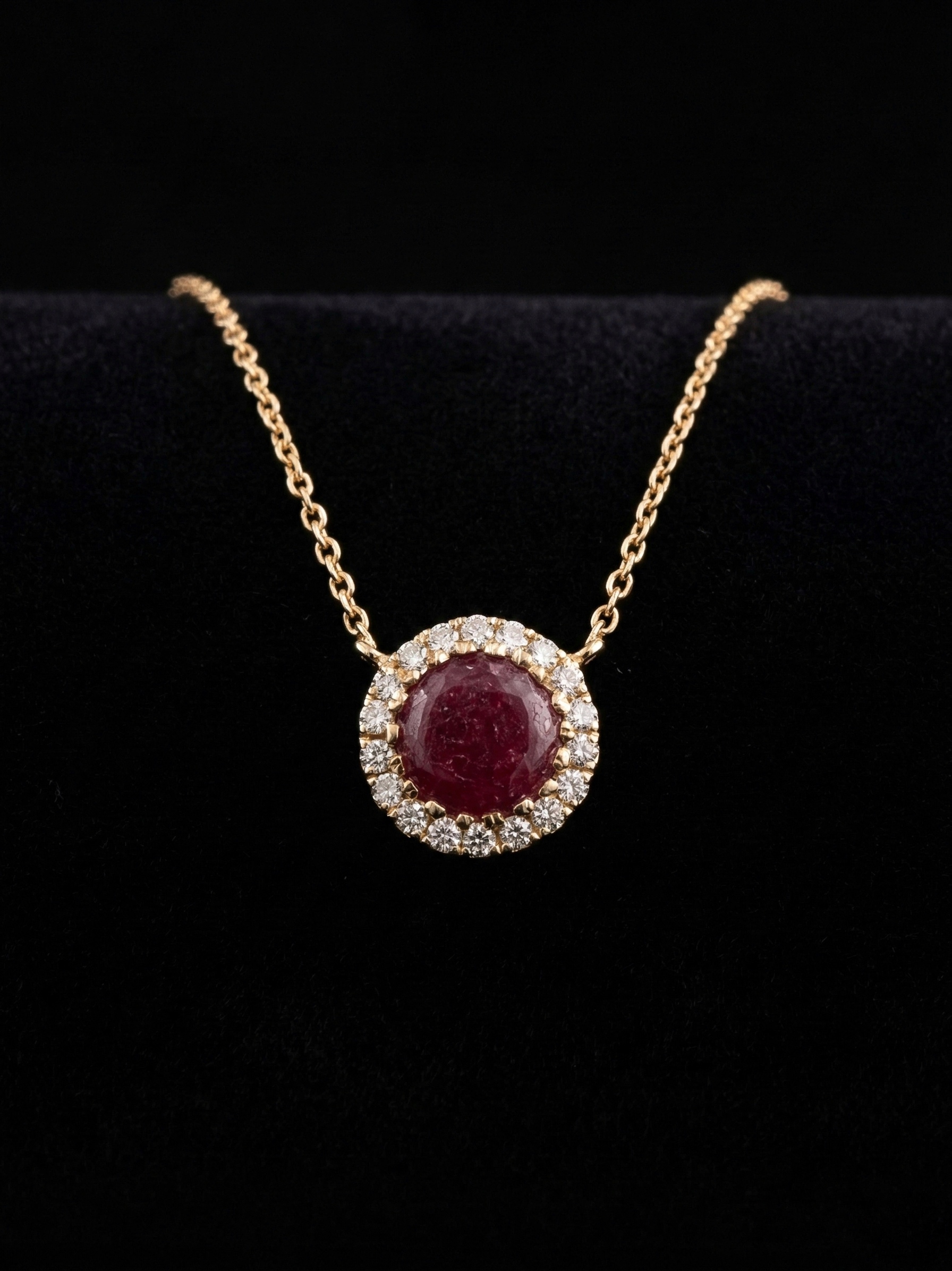 "RubyHalo™" 0.66ct Necklace – Rose gold 18k