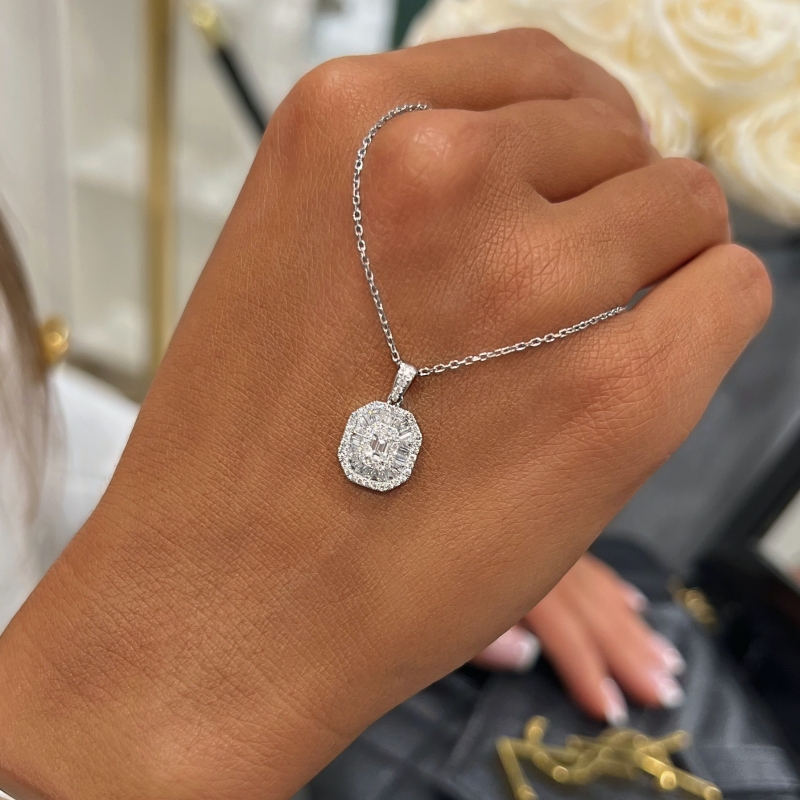 "ShineBright™" Necklace in 18k white gold, photo 4