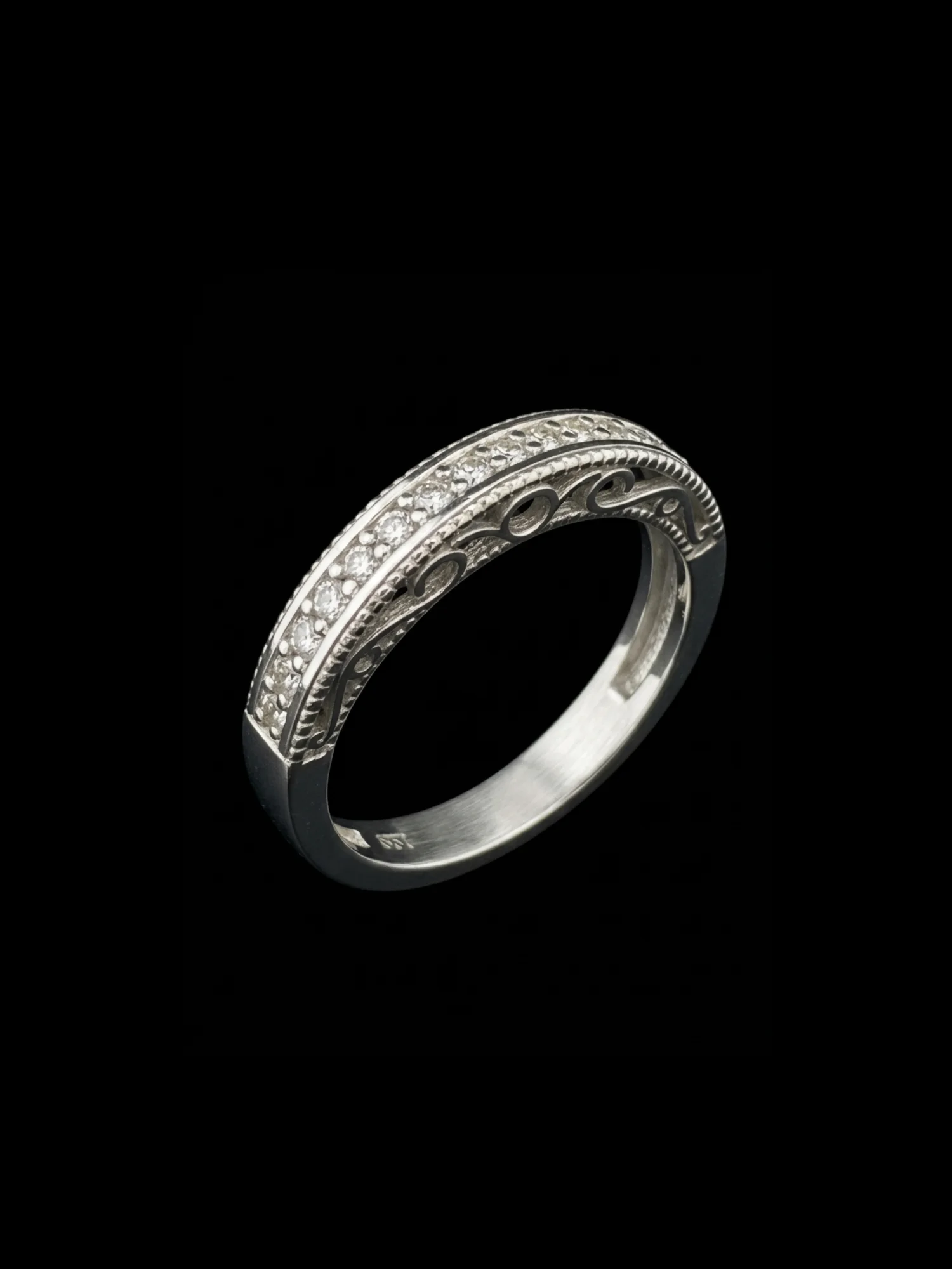 "BridalOrnament™" Wedding Band – White gold