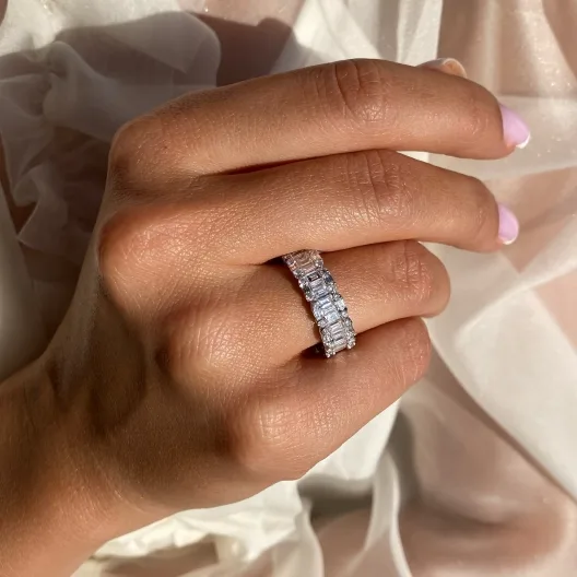 "EmeraldEternity™" Diamond Ring in 18k white gold, photo 7